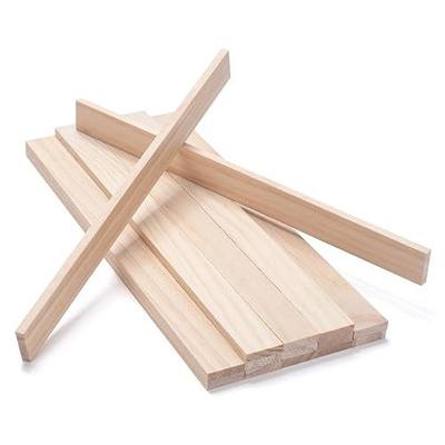 Wood Strips Slats Wooden Dowels for Crafts 1/4" × 1" × 12", 15 PCS Wood Trim Flat Lumber Boards Square Dowel Rods Wooden Sticks for Crafting, Woodworking, Model Making