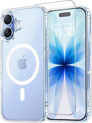 for iPhone 17 Case Clear with Screen Protector, Compatible with Magsafe, Anti-Yellowing, Military-Grade Protection, Shockproof Slim Magnetic Phone Case Cover, Transparent