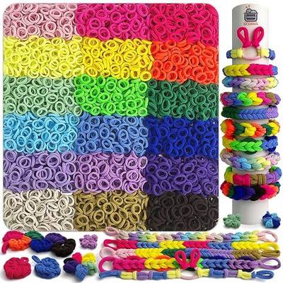 UCDRMA 1800PCS Soft Cloth Loom Bands Refill for Bracelet, Loop Bracelet Making Kit in 18 Rainbow Colors Weaving Loom Refill Loops Pack, Elastic Band Bracelet Kit Can Make 70+ Friendship Bracelets