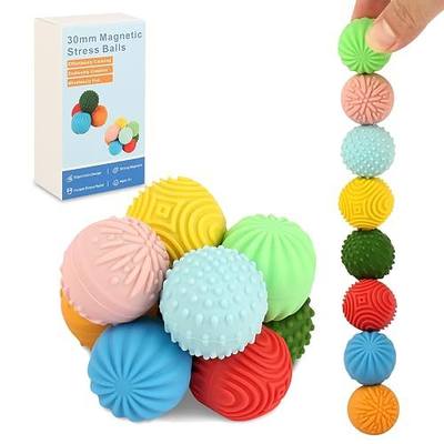 8PCS Silicone Magnetic Balls Fidget Toy, Quiet Fidget Toys for Teens Adults | 4 different textures, silent stress relief desk toy, silicone magnetic balls, Ideal Gift Choice for Teens & Adults
