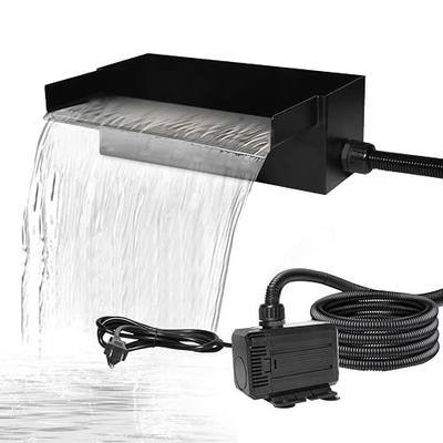 12Inch Pond Waterfall Spillway Kit with 750GPH Pump, Waterfall for Pond Up to 4600 Gallon Pools, Spillways for Garden,Patio Water Feature