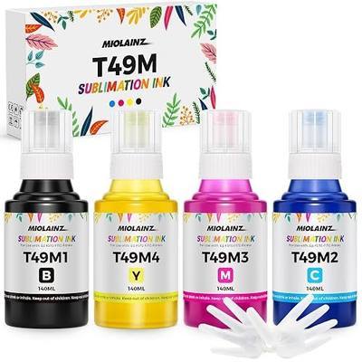 T49M Sublimation Ink Compatible with Epson Surecolor F170 F570 Sublimation Printer(T49M1 T49M2 T49M3 T49M4 Autofill/ICC-Free 560ML)