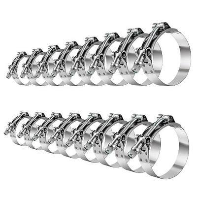 T-Bolt Hose Clamp Set 16 Pcs Heavy-Duty Turbo Intake Radiator Hose Clamps 304 Stainless Steel Sizes 1" (32-37mm) to 3" (78-84mm)