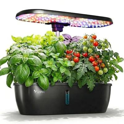 LETPOT Hydroponics Growing System, 12 Pods Indoor Herb Garden Kit with 24W LED Grow Light, 5.5L Water Tank & 16" Adjustable Height, Smart Indoor Gardening System for Kitchen, Home & Gift