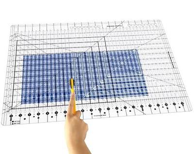 Quilting Ruler, 17-3/4in x 22in,Slotted Patchwork Ruler & Template,Non-Slip Grip Acrylic Fabric Strip Cutting, Sewing, Crafting