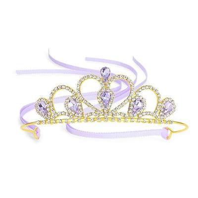 Lovelyshop Adjustable Gold Princess Tiara with Ribbon, 5-9 years | for Little Girl in Halloween, Birthday Party, Dress-Up and Role play