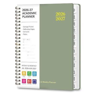 Planner 2026-2027, Weekly and Monthly Calendar Planner, JUL 2026 - JUN 2027 | A5(6.3'' x 8.5''), Hardcover, Agenda Book, Sprial Bound, Inner Pocket, Office and School Use