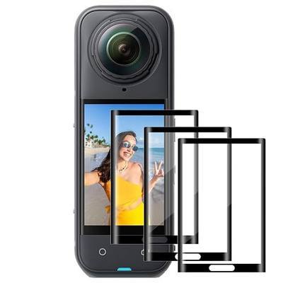 K&F CONCEPT [3 Pack Screen Protector Compatible with Insta360 X5 | 9H Hardness Tempered Glass Cover Anti-Scratch Anti-Bubble Anti-Dust LCD Curved Edge Protection for Insta360 X4/X5, PF12