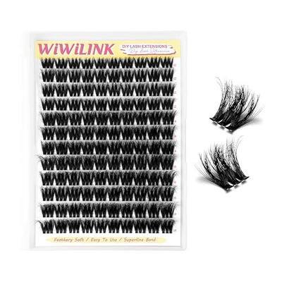 Volume Bomb Lash Clusters 10-18mm Fluffy Eyelash Clusters DIY Lash Extension 0.3mm Thin Band Wispy Individual Cluster Eyelash Extensions 3D False Eyelashes
