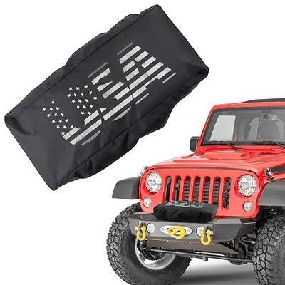 YIXIN Heavy Duty Waterproof 600D Winch Cover with Elastic,Indoor/Outdoor Winch Accessories,Weather Resistant Cover for Electric Winches 8,500 lb-175,00 lb (Black#B)