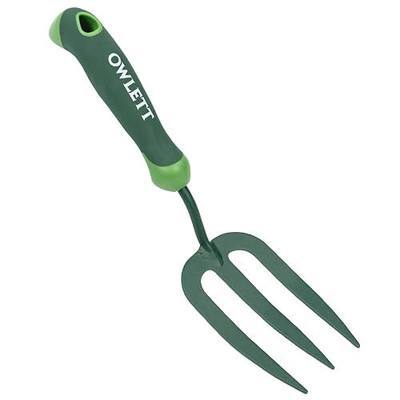 Garden Hand Fork, Carbon Steel Weeder Fork with Rubber Ergonomic Handle, Rust Resistant Small Garden Fork for Uprooting Weed, Digging, Planting, Loosening Soil, Cultivating