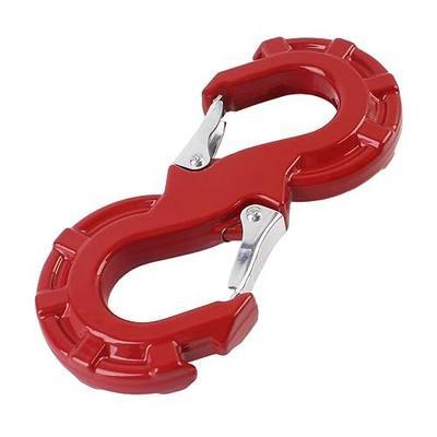 Quick-Release S-Hook, 3/8" Tow Hook for Off-Road Recovery,Towing Shackle 33000 Lbs,G80 Heavy Duty Strength Integrated Winch Quick Shackle for SUV, ATV, Pickup Trucks, Trailers,QP-006Red