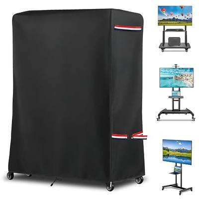 48 Inch Waterproof Outdoor TV Trolley Cover,Heavy Duty 600D Rolling TV Stand Cover with Zipper for 45-50 Inch TV,Patio TV Protector Covers for Portable TV Stand On Wheels,48"Lx15"Wx55"H