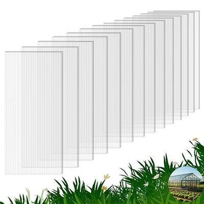 14 Pack Polycarbonate Greenhouse Panels, 4' x 2' x 0.16" Twin-Wall Panels | Polycarbonate Sheets for All Weather Greenhouse Covering, Impact Resistance Sheets, UV Protection, Waterproof