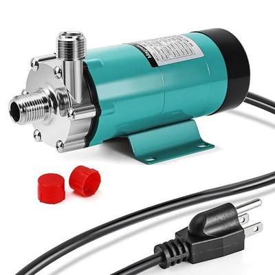 Wort Pump for Wort Transfer Stainless Steel Magnetic Beer Pump | Brew Pump 1/2” NPT Thread Head, Quiet Operation & Excellent High Temperature Resistance System Beer Brewing Kit (Green)