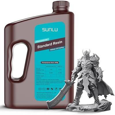 SUNLU Upgraded 4KG Standard 3D Printer Resin, 405nm UV-Curing Resin LCD/DLP/SLA 3D Printers, High Compatibility 3D Printer Resin, 4000g Grey