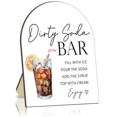 Soda Bar Wooden Tabletop Welcome Sign, Soda Bar Baby Shower Drink Station Sign for Babies Party Decoration, Beverage Setup Board for Gender Reveal Party, Baby Shower Decoration Table Signs 8x10 Inch
