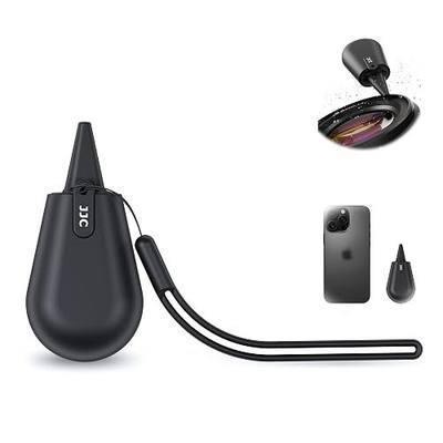 JJC Small Air Dust Blower for Camera Sensor Lens Cleaning with Soft Tip | Camera Blower Works on Multiple Devices, Ergonomic Grip, Silicone Material, Includes Lanyard for Outdoor Travel Cleaning