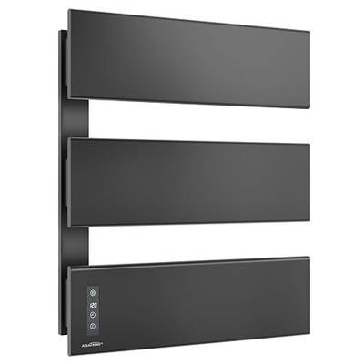 Heated Towel Racks For Bathroom, Large Towel Warmer Rack With 3 Bar, Smart LED Control, Built-in Timer & Temperature, 21.6" X 17.7", 100 - 140°F, Plug-in & Hardwired, Fast Heating, Elegant Matte Black
