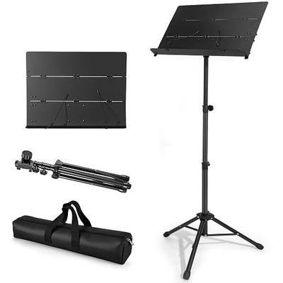 Portable Folding Music Stand,Adjustable Height Sheet Music Stand (32" to 56"), 180° Tilt Tray with Carrying Bag,for Band, Travel & Home (32-56inch)