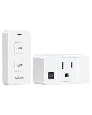 Remote Control Outlet with Portable Magnetic Switch | 200FT Long Range Wireless On Off Switch, Mini Outlet Plug, 15A/1875W, for Lamps/Lights, ETL & FCC listed, Pre-Programmed