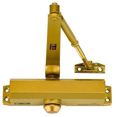 Boomerang D703 Medium-Duty Designer Auto Commercial Door Closer | Multiple Mount Options, Door Closer for Medium/High Traffic Areas, UL 3 Hour Fire Rated, Painted Brass/Gold (US4)