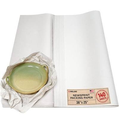 140 Newsprint Packing Paper Sheets, 36" x 25", Made in USA | Eco-Friendly, Non-toxic, American Quality Safe, Newsprint Paper Sheets, Unwaxed, Uncoated - Bulk Pack