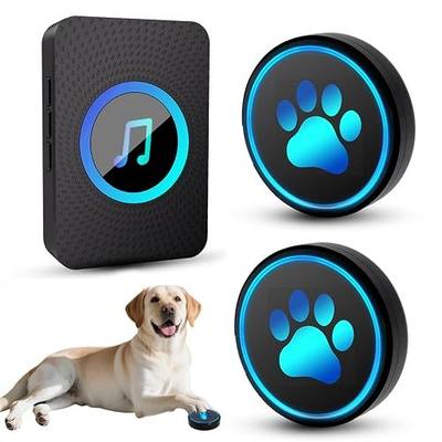 Dog Door Bell for Potty Training, Smart Wireless Doggie Doorbell to Go Outside, 1000 Feet Long Range with IP65 Waterproof Super-Light Touch Button, 60 Melodies & Adjustable Volume (Black)