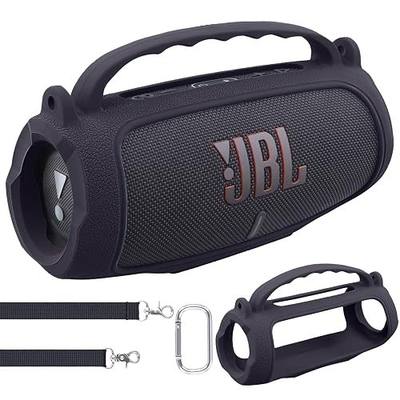 co2CREA Silicone Case for JBL Charge 5 Portable Speaker, Black | Bump Protection, Detachable Shoulder Strap, Carabiner, Comfortable Handle, Backpack Attachment, Secure Portable Carrying