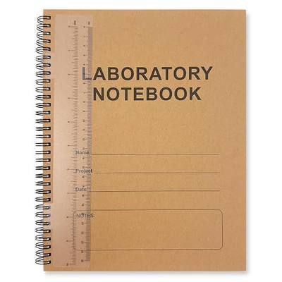 Carbonless Lab Notebook (Scientific Grid Format), 8.5'' x 11'', 50 Sets of Pages, Duplicator Wire-O Bound, Laboratory Notebook Containing Carbon Copies, Durable Translucent Cover, Transparent Ruler