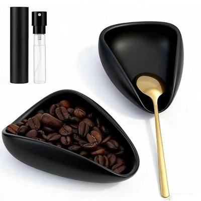 Ceramic Coffee Bean Dosing Cup + Sprayer Gift Set, Spoon Rest, Mini Coffee Spoon Holder for Tea Spoons Stirrers, Coffee Station Decor, Espresso Coffee Bar Accessories & Essentials(Not Include Spoon)