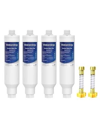 Waterdrop Hard Water Filter for Hose Car Wash, Reduces Hard Water Spots | Softens Water, Designed for Car Washing, Window & Yard Cleaning, with 2 Flexible Hose Protectors, 4 Pack