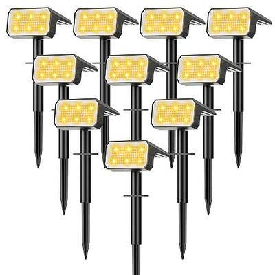 Solar Spot Lights Outdoor Waterproof, 10 Pack, 118 LED Warm White | IP67, 4 Modes Auto On/Off, for Yard Garden Pathway Walkway Tree Patio Driveway