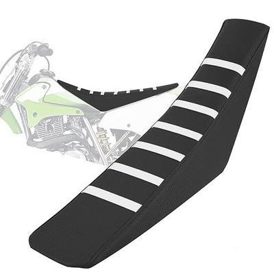 Universal PVC Black Background Dirt Bike Seat Cover-Black | Anti-slip Cushion Guard, for Most Dirtbike Ebike CRF CR YZ TTR WR KX KLX EX EXC 50 80 85 110 125 150 250 450