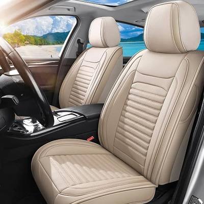 Car Seat Covers Full Set Fit for Toyota 4Runner 2001-2026, Beige | Premium Faux Leather, Airbag Compatible, Breathable, Anti-Slip, Scratch Resistant, Waterproof, Easy to Clean, 2 Rows 5 Seats