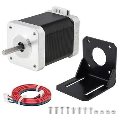 Nema 17 Stepper Motor 60MM Bipolar 2A 85N.cm(118oz.in) 42 Motor | 2 Phase 4 Wire Bipolar Stepper Motor 1.8 Degree for DIY CNC 3D Printer with 1M Connect Cable, Mount Bracket