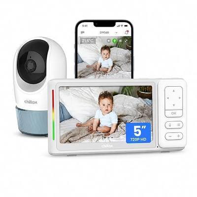 CHILLAX Baby Monitor with Camera and Audio Video Baby Monitor No WiFi or WiFi Optional,2K QHD, 2‑Way Talk, Temperature Sensor, 1000ft Range, 5" Screen, Pan‑Tilt‑Zoom, Night Light, Sleep Trainer,