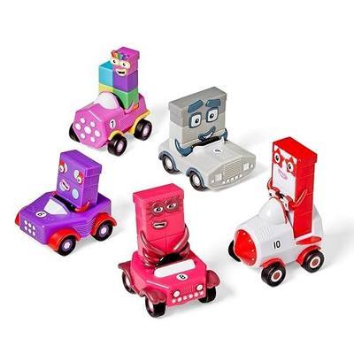 hand2mind Numberblocks Six to Ten Mini Vehicles, Race Car Toys, Preschool Math Counting Toys, Action Figure Set, Numbers for Toddlers, Small Figurines for Kids, Toddler Restaurant Activities