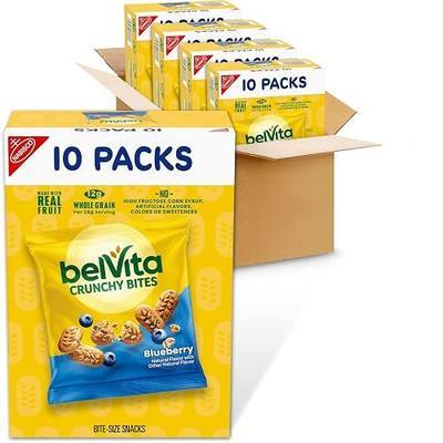 belVita Bite Size Snacks, Blueberry Crunchy Bites, 40-1 oz Snack Packs
