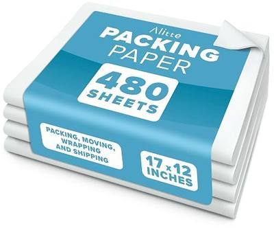 Packing Paper Sheets for Moving - 480 Sheets, Blank Newsprint Paper Sheets for Wrapping, Shipping, Arts & Crafts - Bulk Protective Paper for Box Filler, Cushioning & Protecting Fragile Items - 12x17