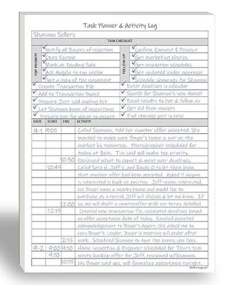 Task Planner & Activity Log Notepad for Work, Daily To Do List with Checklist, Time Tracking & Notes, 60 Pages, 8.5 x 11 Letter, Portrait – Life Charge