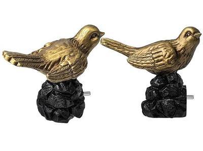1 or 7/8 Inch Bird-Shaped Decorative Finials for Curtain Rods,Curtain Rod Ends Metal Curtain Rod Finials Ends Easy to Install Set of 2 Rod End (Gold)