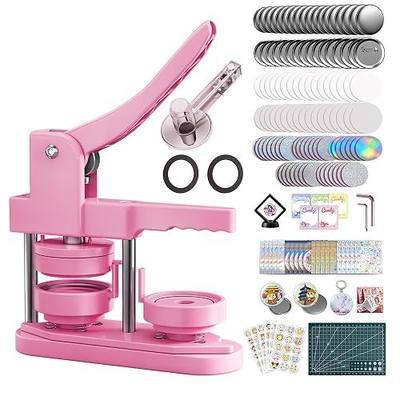 Freeingbag 58mm Button Maker Machine Kit, Installation-Free Button Pin Maker & Pin Maker Machine with 100 Sets Supplies, Circle Cutter & Bonus DIY Accessories for Badges, Crafts & School Projects