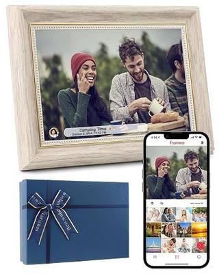 Frameo Digital Frame 10.1 Inch WiFi Digital Photo Frame with 32GB Storage, 1280x800 HD IPS Touch Screen Picture Frames with Frameo APP, Long Distance Realationship Gifts, Elderly Tech-Nordic White