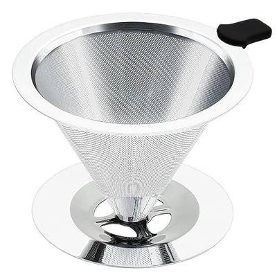 Premium Pour Over Coffee Dripper with Reusable Stainless Steel Filter – Portable, Easy Clean Coffee Maker for Single Cup Brewing – Ideal for Home, Office, Camping