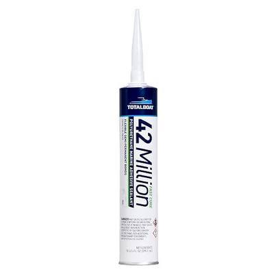 TotalBoat 42 Million Fast-Cure Marine Adhesive Sealant - for Flexible, Semi-Permanent Bonds Above and Below the Waterline on Boats and RVs - White, 10 oz. Cartridge
