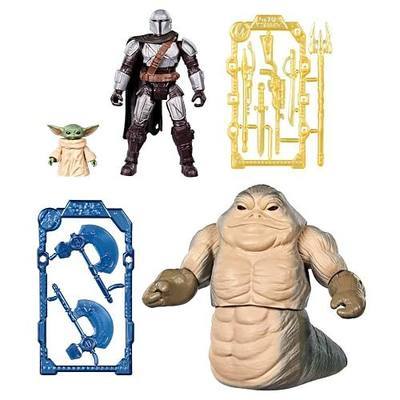 STAR WARS ActionVerse The Mandalorian and Grogu Team Up Pack, Mandalorian, Grogu & Rotta the Hutt Action Figures, Toys for Boys & Girls Ages 4+