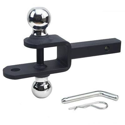 ATV/UTV Trailer Hitch, 1-7/8 & 2 Hitch Balls, Fits 1 1/4 Receiver | 3 in 1 Multi-Purpose Matte black
