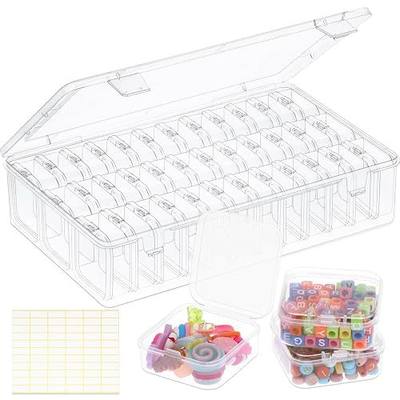 Bead Organizer Box 36 Pcs Small Clear Plastic Containers for Craft Jewelry
