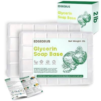 2lb Glycerin Soap Base - Unscented Melt and Pour Soap Base for DIY Crafting, Easy to Cut, Vegan and Cruelty-Free, Moisturizing and Gentle on Skin for Soap Making Supplies (Transparent, 2 Pound)